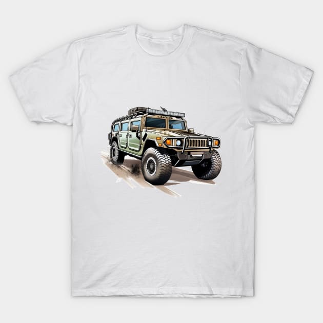 Hummer Off-road Brown T-Shirt by SynchroDesign